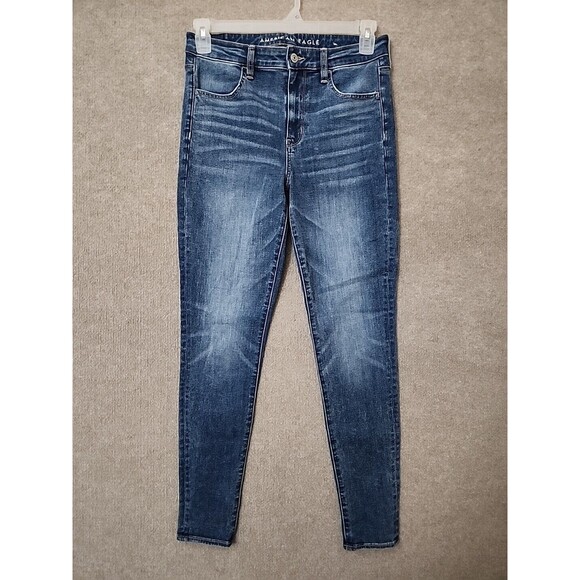 American Eagle Outfitters Denim - American Eagle Super High Rise Jegging Jeans Womens 8 Long Blue 360 Next Level
